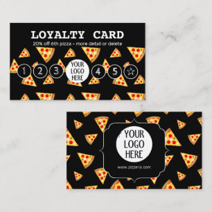 Carte De Fidélité Cool et fun pizza tranches motif Votre logo