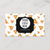 Carte De Fidélité Cool et fun pizza tranches motif Votre logo blanc (Dos)