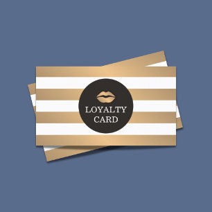 Carte de fidélité cool maquillage gris rayé