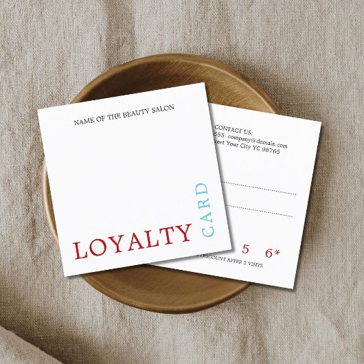 Carte de fidélité cool tendance colorée beauté
