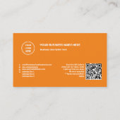 Carte De Fidélité Couleur solide Orange Ajoutez votre logo QR Code (Dos)