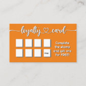 Carte De Fidélité Couleur solide Orange Ajoutez votre logo QR Code (Devant)