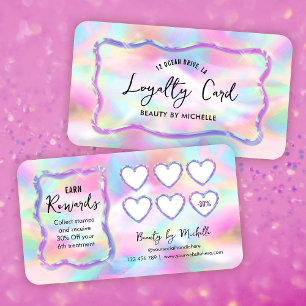 Carte De Fidélité Couleurs Néon Holographiques Maquillage Féminin On
