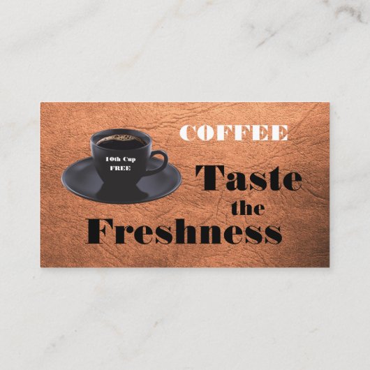 Carte de fidélité Coupe de Café Noir Carte de punc (Dos)