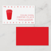 Carte De Fidélité Coupe de café rouge (Papier to-Go) (Devant / Derrière)