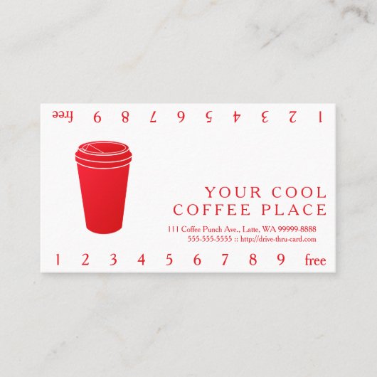 Carte De Fidélité Coupe de café rouge (Papier to-Go) (Devant)