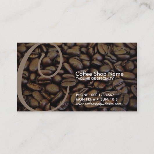 Carte De Fidélité coupon aérien initial de grains de café (Devant)