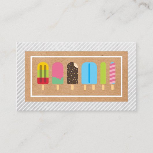 Carte De Fidélité Crème glacée | Popsicle (Devant)