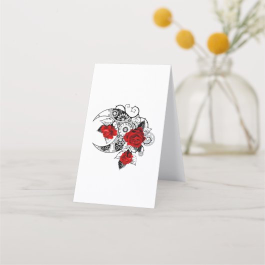 Carte De Fidélité Croissant mécanique avec roses rouges (Dos)