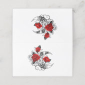 Carte De Fidélité Croissant mécanique avec roses rouges (Extérieur déplié)