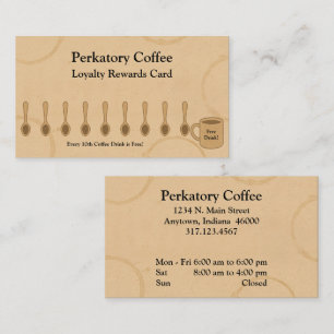 Carte De Fidélité Cuillère de café rustique Loyalty Card Spots & Fre