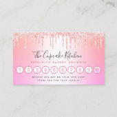 Carte De Fidélité Cupcake Bakou Chef Rose Parties scintillant or ros (Devant)