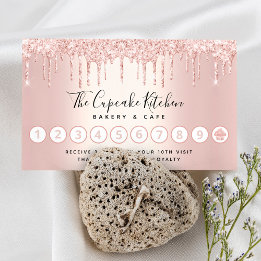 Carte De Fidélité Cupcake Boulangerie Pâtisserie Chef Rose Gold Part