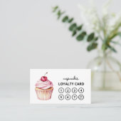 Carte de fidélité Cupcake QR Code moderne (Debout devant)