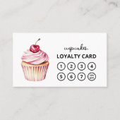 Carte de fidélité Cupcake QR Code moderne (Devant)