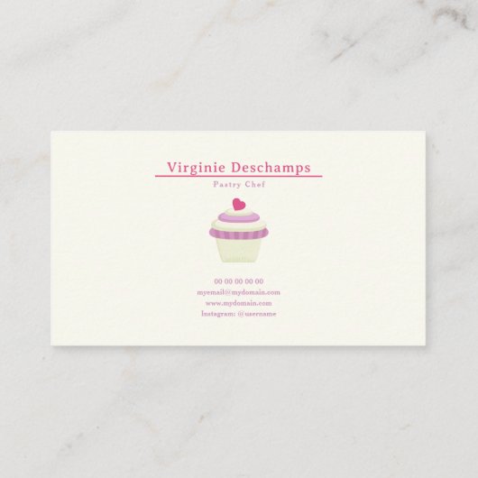 Carte de fidélité Cupcake Rose (Dos)