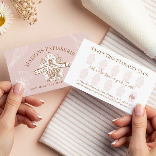 Carte De Fidélité Cupcake Shop Pastry Chef Baking Utensils Bakery