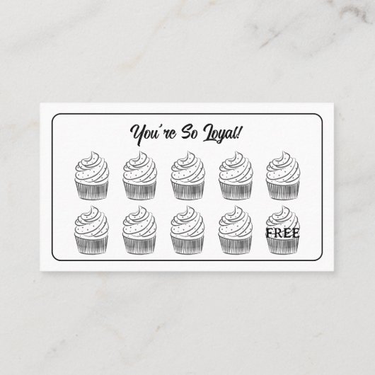 Carte De Fidélité Cupcakes Boulangerie Café Point de récompense (Dos)