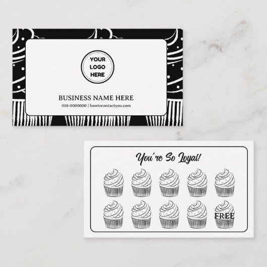 Carte De Fidélité Cupcakes Boulangerie Café Point de récompense (Devant / Derrière)