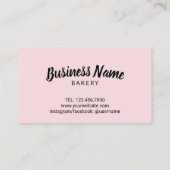 Carte De Fidélité Cupcakes Pastry Bakery Blush Pink Loyalty Reward (Dos)