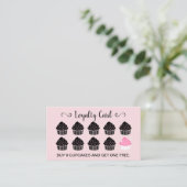 Carte De Fidélité Cupcakes Pastry Bakery Blush Pink Loyalty Reward (Debout devant)