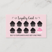 Carte De Fidélité Cupcakes Pastry Bakery Blush Pink Loyalty Reward (Devant)