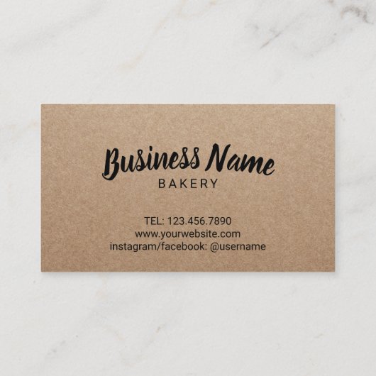 Carte De Fidélité Cupcakes Pastry Bakery Loyalty Reward Kraft (Dos)