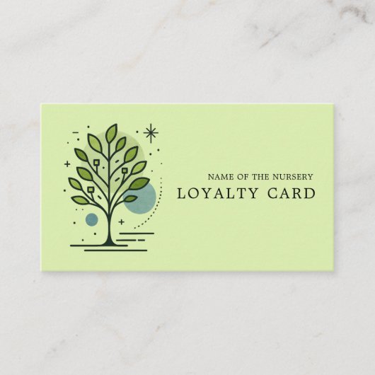 Carte De Fidélité Custom Greenleaf Nursery Branding (Devant)