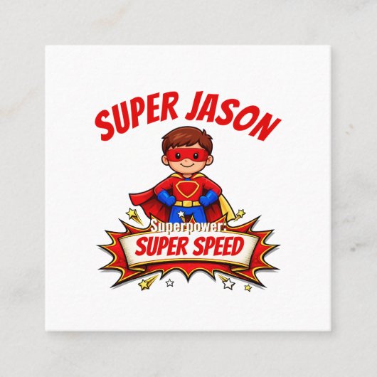 Carte De Fidélité Custom Kids Superhero Name (Devant)
