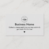 Carte De Fidélité Cute Café Cups Boire & Coeurs Ajouter Votre Logo G (Dos)