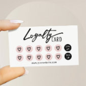 Carte De Fidélité Cute Rose Hearts Beauté Salon Spa Loyauté