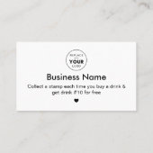 Carte De Fidélité Cute Turquoise tasses à café Ajouter votre logo Mi (Dos)