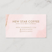 Carte de fidélité d'affaires moderne rose pâle et (Dos)