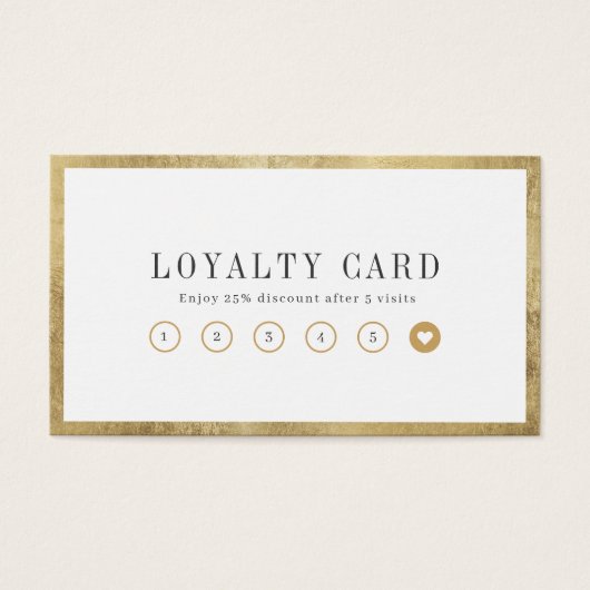 Carte de fidélité d'affaires simple or moderne (Devant)