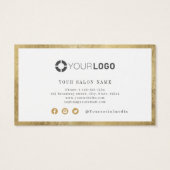 Carte de fidélité d'affaires simple or moderne (Dos)