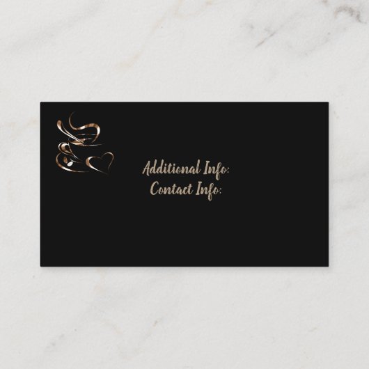 Carte de fidélité d'amour de café (Dos)