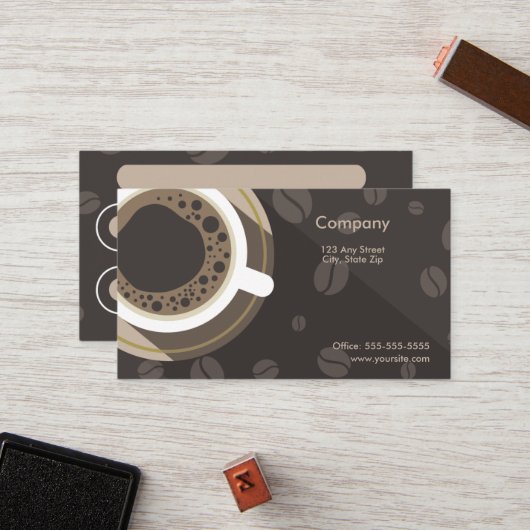 Carte de fidélité Dark Coffee Shop (Devant/Arrière en situation)