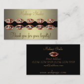 Carte de fidélité d'artiste de salon de maquillage (Devant / Derrière)