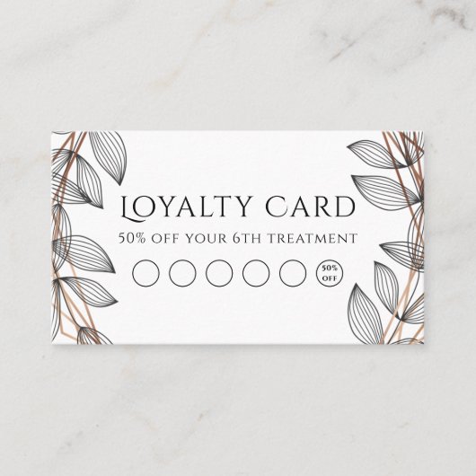 carte de fidélité de cadre géométrique feuillage (Devant)