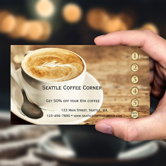 Carte de fidélité de café rustique