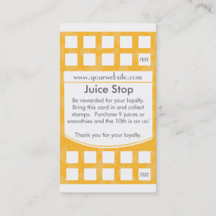 Carte de fidélité de carte de visite de Smoothie