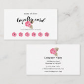 Carte de fidélité de client de rose de rose (Devant / Derrière)