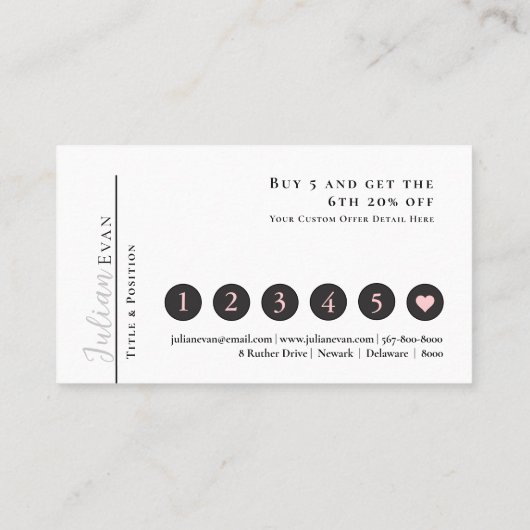 Carte de fidélité de code QR simple et moderne (Dos)