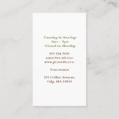 Carte de Fidélité de la Boutique de Café Sloth (Dos)