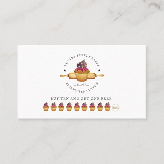 Carte de fidélité de la broche à rouleaux de cupca (Devant)