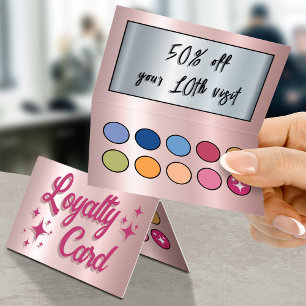 Carte de fidélité de la palette de faux yeux rose