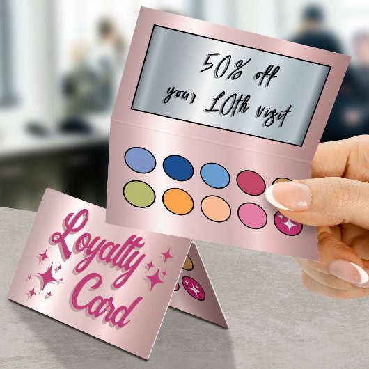 Carte de fidélité de la palette de faux yeux rose 