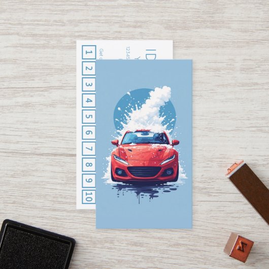 carte de fidélité de lavage auto (Devant/Arrière en situation)