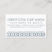 carte de fidélité de lavage auto (Dos)