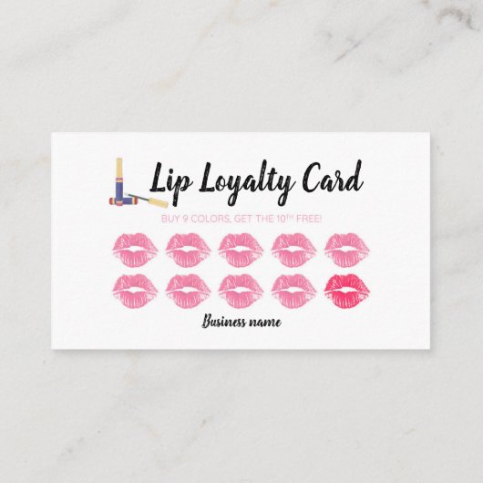 Carte de fidélité de Lippies d'aquarelle (Dos)